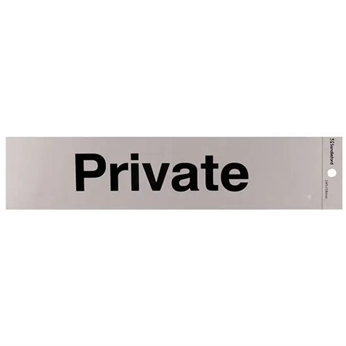 SANDLEFORD SIGNS SELF ADHESIVE 245x58mm Private